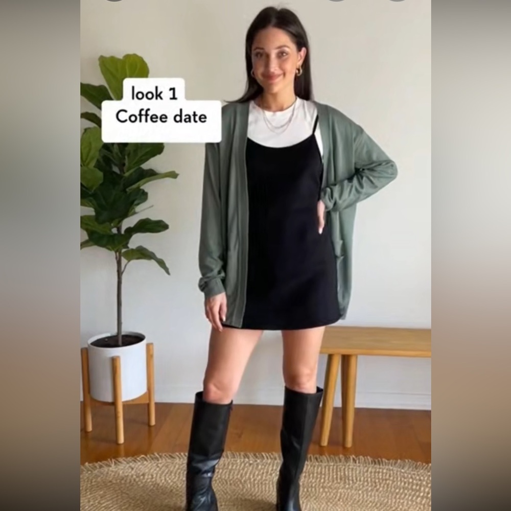 Sage green open front cardigan